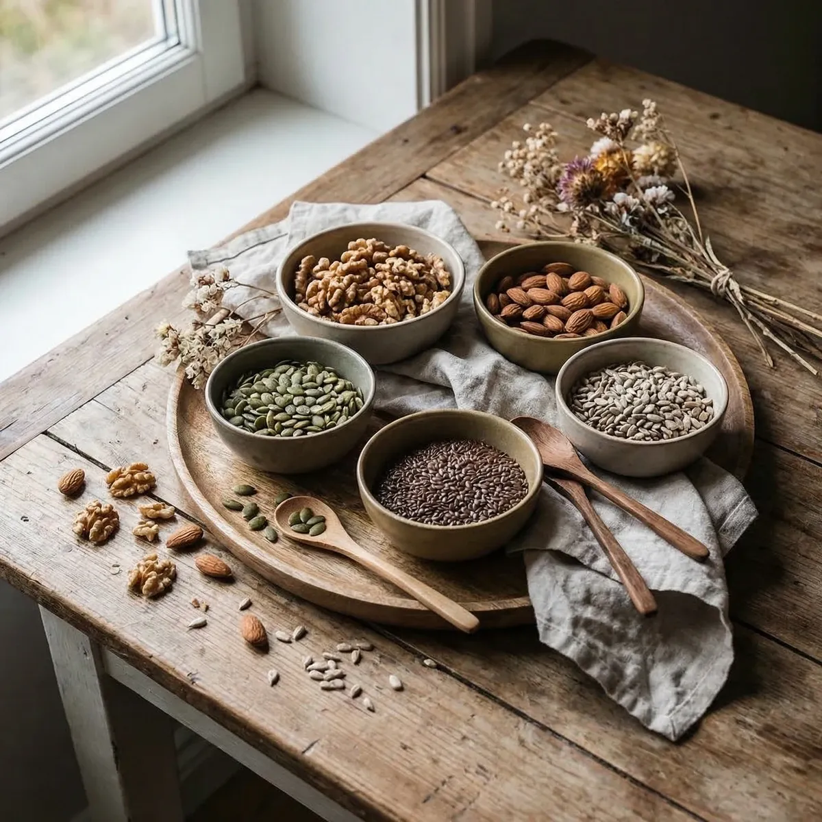 Fertility-boosting nuts and seeds — walnuts, almonds, pumpkin and flax