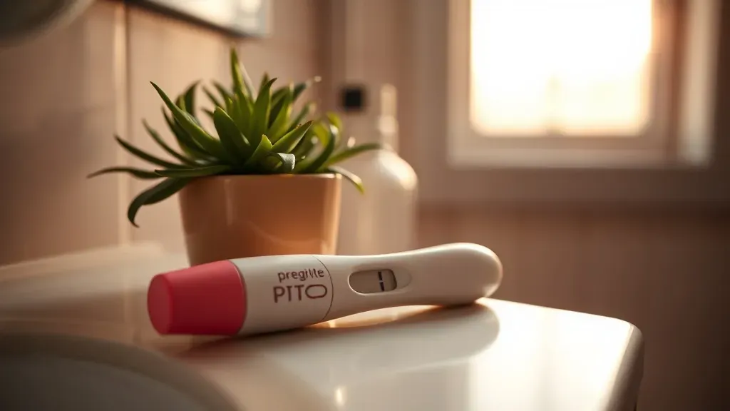 Positive pregnancy test in soft morning light