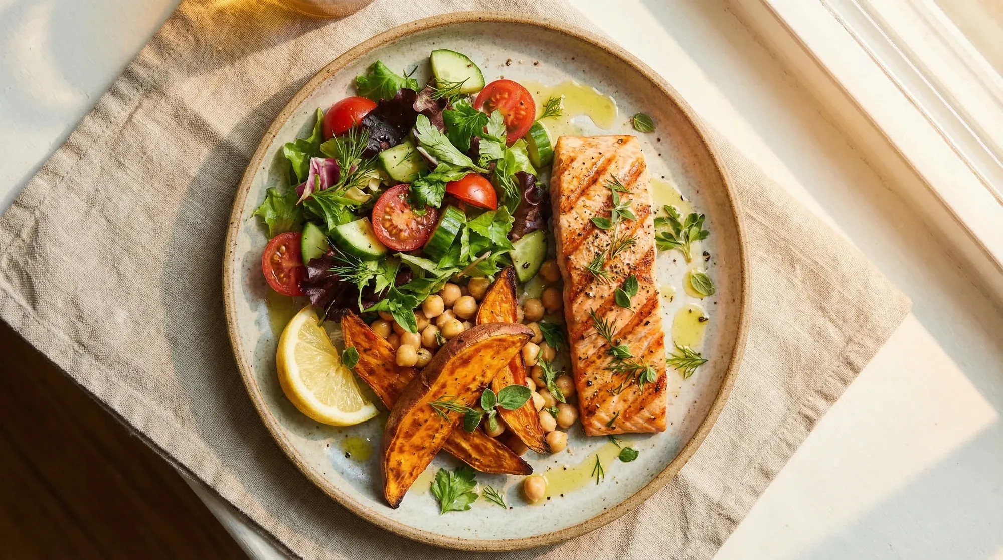 Mediterranean diet plate for PCOS management