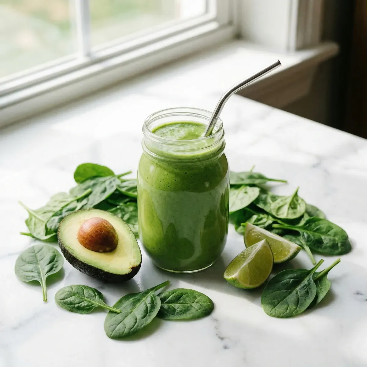 Green spinach avocado fertility smoothie